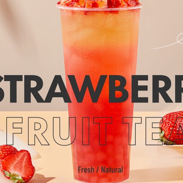 Strawberry Boba Green Tea 满杯草莓.